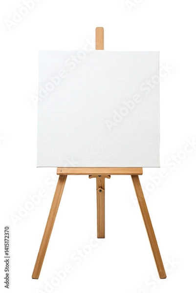 Fototapeta Simple wooden easel with blank canvas