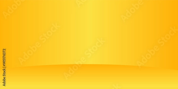 Fototapeta yellow background abstract with Gradient in empty room studio, Yellow empty room studio gradient used for background, yellow background studio with shine use for product shooting.