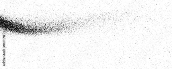 Fototapeta Dotwork abstract background, black grain texture, Abstract stipple sand effect, gradient backdrop from dots. Vector illustration.