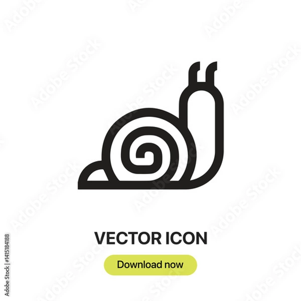 Fototapeta Snail icon vector. Linear-style sign for mobile concept and web design. Snail symbol illustration. Pixel vector graphics - Vector.	
