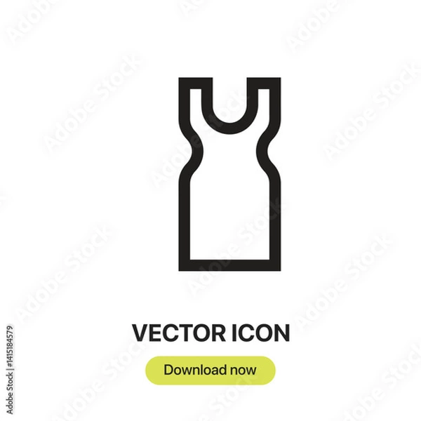 Fototapeta Dress icon vector. Linear-style sign for mobile concept and web design. Dress symbol illustration. Pixel vector graphics - Vector.	