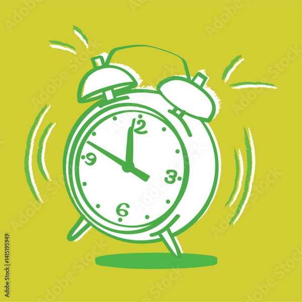Fototapeta Illustration of a ringing annoying alarm clock