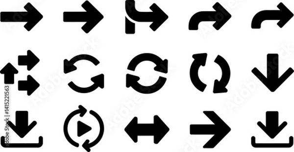 Obraz Circular and Directional Arrow Icons for Flow Graphics