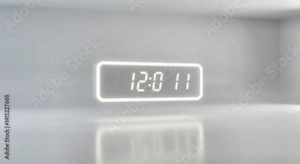 Fototapeta Minimalist Digital Clock Displaying 12:01
