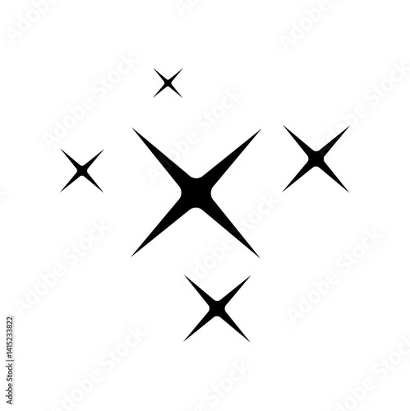 Fototapeta Minimalist Star Sparkle and Twinkle Vector Icon. Vector Illustration
