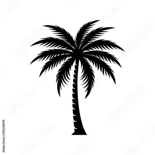 Obraz Palm Tree Silhouette vector illustration