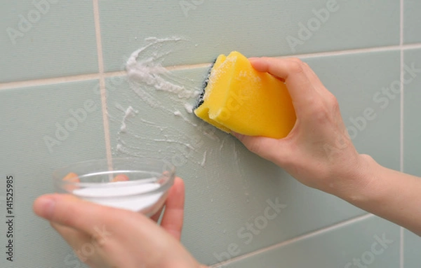 Fototapeta Clean faience with baking soda