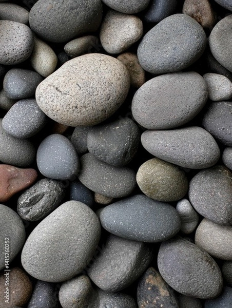 Fototapeta Smooth river rock texture with polished edges, muted grey tones and subtle reflections, rock texture, zen garden or nature-inspired design - Relaxation Environment Nature Subtle