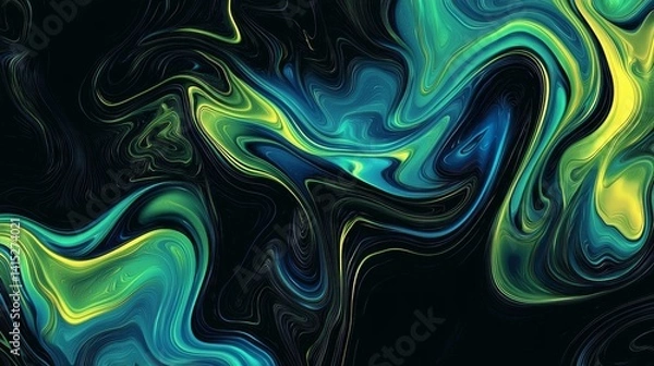 Fototapeta A spiral that is blue and abstract, rendered in a style that combines blue violet and light green hues, evoking the principles of neo-geo minimalism, with a visionary and otherworldly quality,