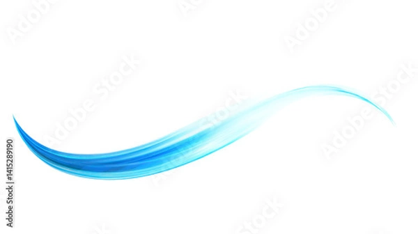 Fototapeta Blue Light Trail Speed Lines with Motion Effect Isolated on Transparent Background