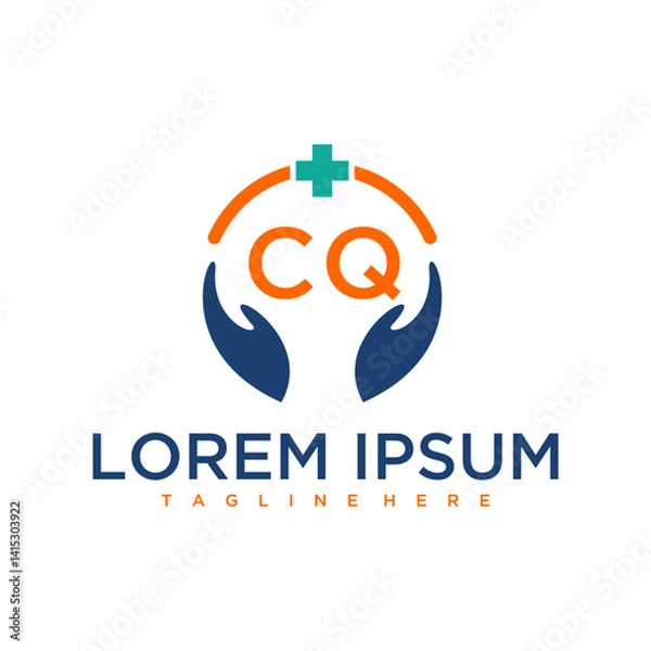 Obraz CQ initial monogram for healthy medical logo with creative style design