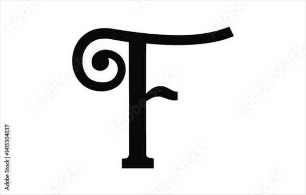 Fototapeta Elegant Letter F logo Vector Template Initial Letter F Logo Design Vector Template. Creative And Modern F logo