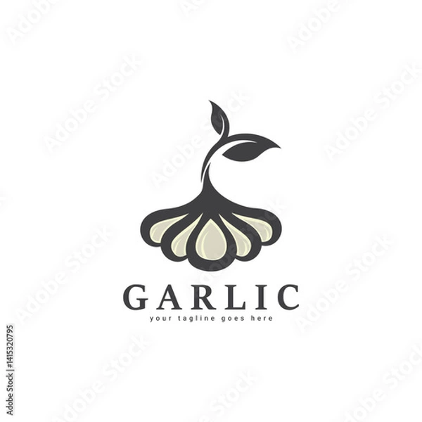 Fototapeta Garlic vector logo design concept illustration idea