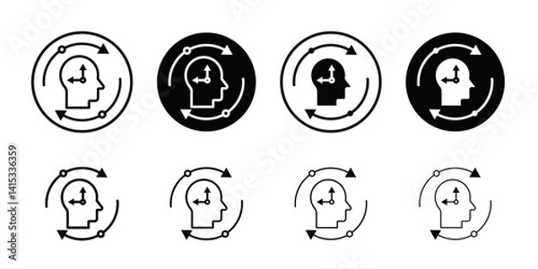 Fototapeta Circadian rhythms icon Black and white outline vector