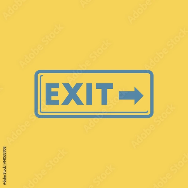 Fototapeta exit way sign Vector illustration in flat style exit lamp in cinema