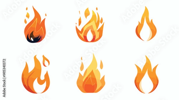 Fototapeta Professional Flame Icon Vector on White Background Illustration
