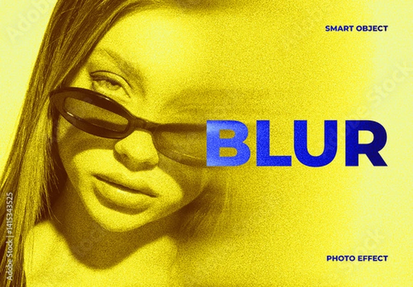 Fototapeta Yellow Blur Image Effect Mockup