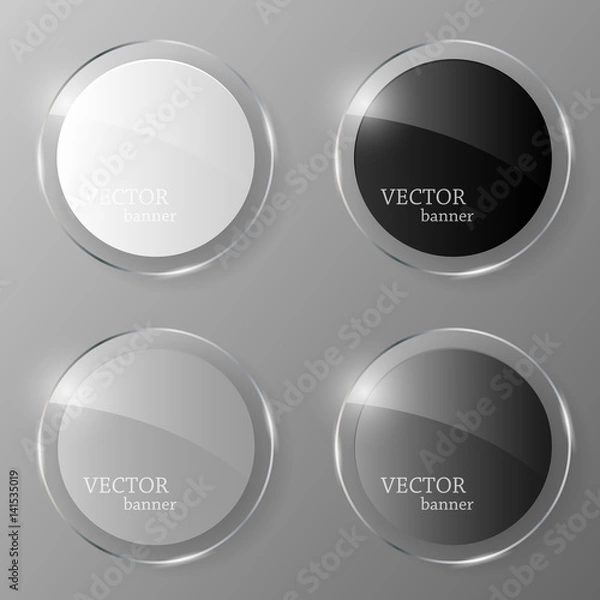 Obraz Glass banner set. Vector illustration.