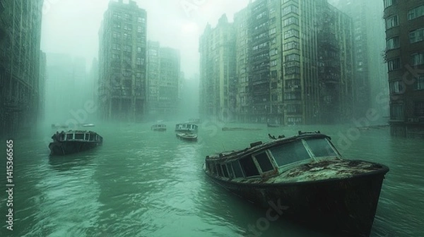 Obraz Post-Apocalyptic Flooded City