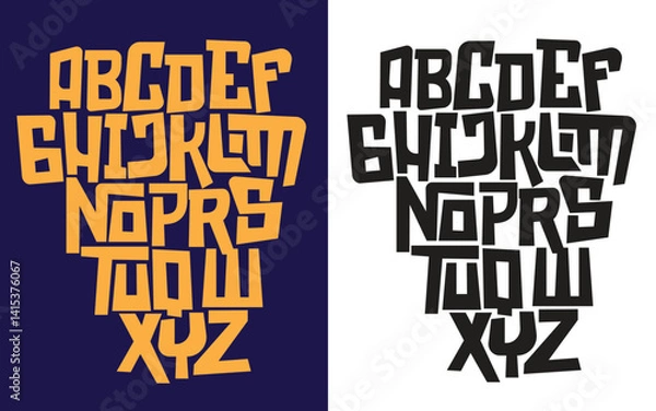 Obraz Vector hand drawn typeface in graffiti style.	