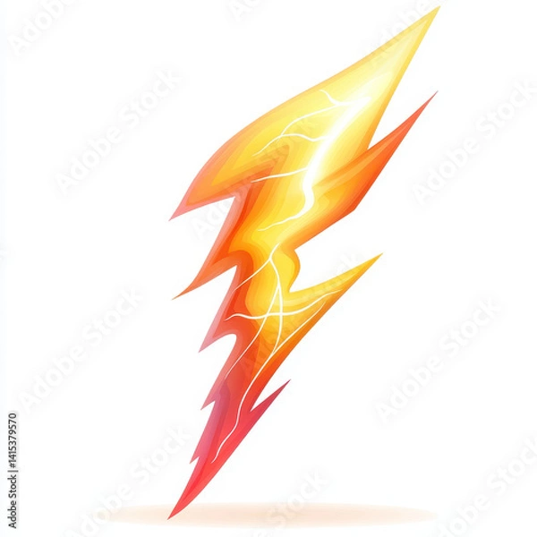 Fototapeta Bright Lightning Bolt Icon With Vibrant Colors and Dynamic Design