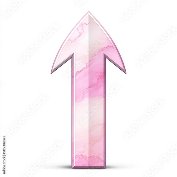 Obraz Decorative Pink Arrow Design with Marble Texture and Shiny Finish