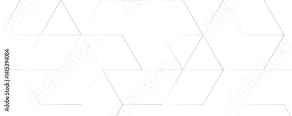 Obraz Abstract white and gray color geometric hexagon shape and lines seamless pattern transparent background design.