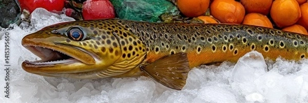 Obraz Freshly Caught Trout on Ice