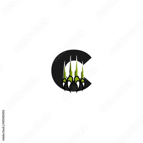 Obraz Letter C with Claw & Scratch logo design,Vector