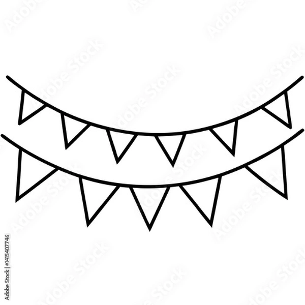 Fototapeta Patriotic flag bunting vector on white background, perfect for 4th of July designs.