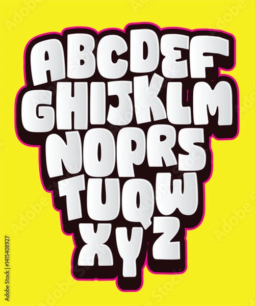 Obraz Vector hand drawn typeface in graffiti style.	