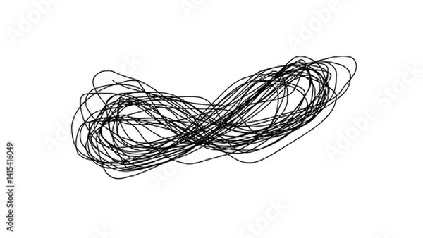 Fototapeta Scribble drawing of tangled lines in abstract style  