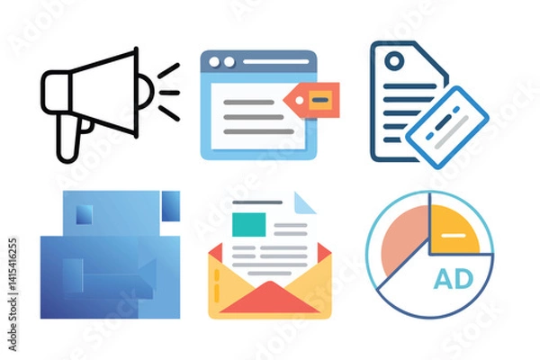 Obraz folder icons set isolated