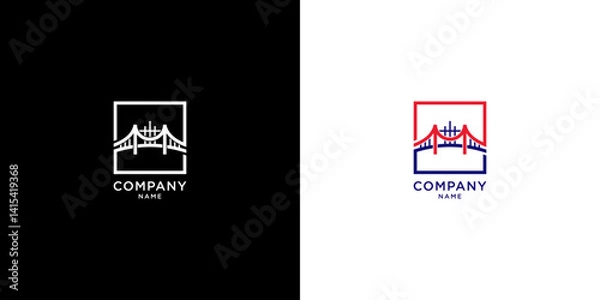 Obraz Letter M Bridge Logo Design