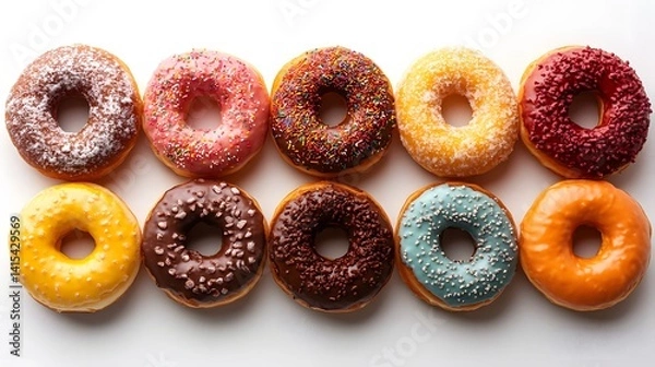 Fototapeta Colorful mini donuts arranged in a circle