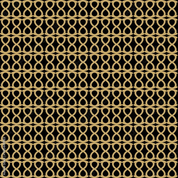 Obraz Elegant infinity loop pattern in cream on black. Hypnotic repetition creates timeless visual rhythm perfect for sophisticated modern interiors and fashion statements.​​​​​​​​​​​​​​​​