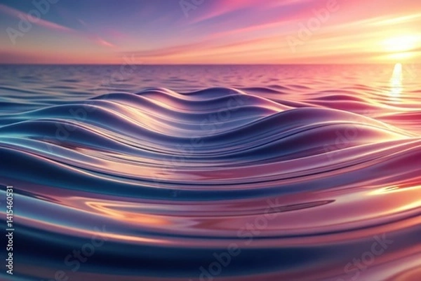 Obraz Sunset over Ocean Waves with Bright Sunlight Reflections