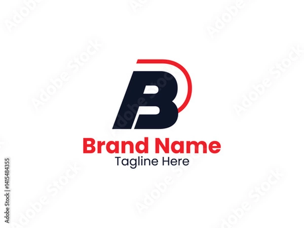 Fototapeta BC letter Red and  Black color logo, BC logo, Alphabet letters Initials Monogram logo BC, CB, B and C Pro Vector 