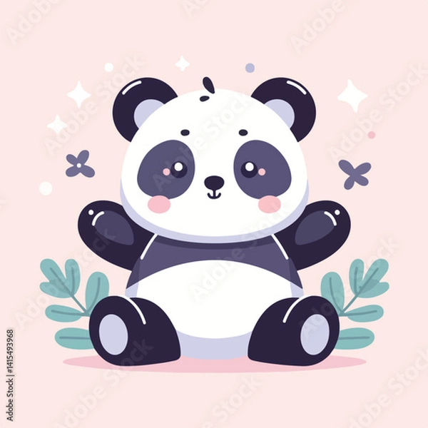Obraz cute pan vector image