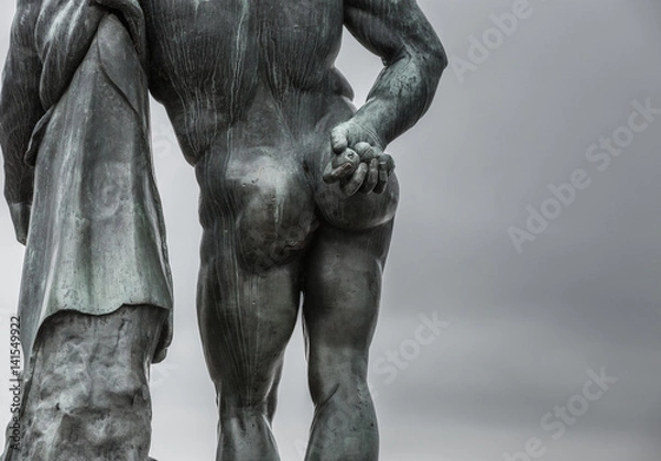 Fototapeta Back of man statue in Pushkin (Tsarskoye selo), St. Petersburg