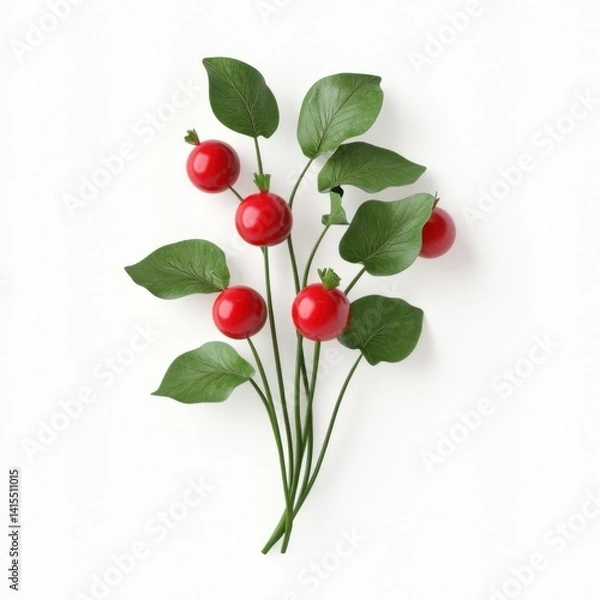 Fototapeta radish vegetable isolated 3D render on white background