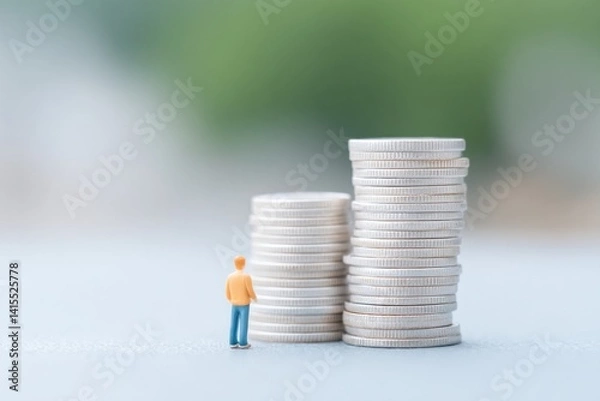 Obraz portrait featuring diverse individual set against blurred background exemplifies financial discipline