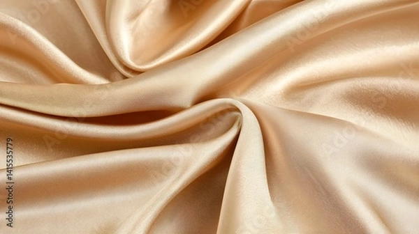 Fototapeta Luxurious Golden Fabric with Elegant Silk Folds and Sophisticated Lighting