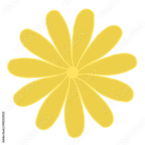 Obraz yellow flower on white