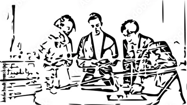 Fototapeta Global, business, network, team, technology, work, teamwork, world, earth, management, management, human resources, group, foreigner, Japanese, man, woman, system, ERP, AI, 5G, IoT, ICT, IT, business 