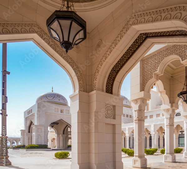 Obraz Abu Dhabi. UAE. Entrance to the Presidential Palace in downtown Abu Dhabi.