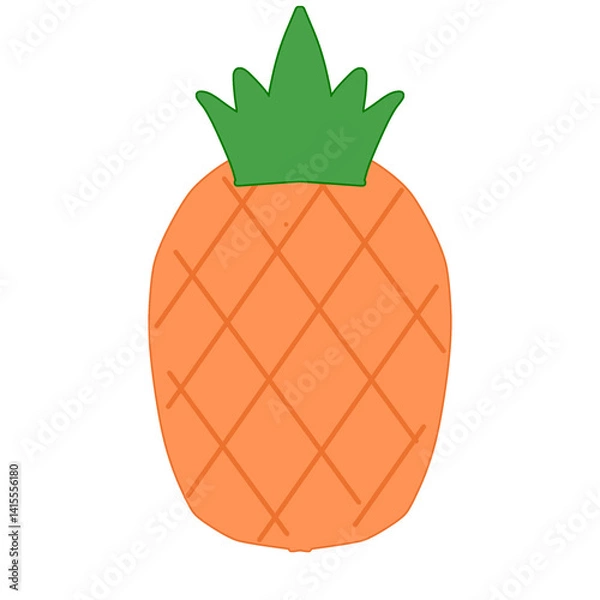 Obraz pineapple on white background