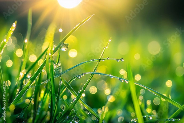 Obraz green grass and sun