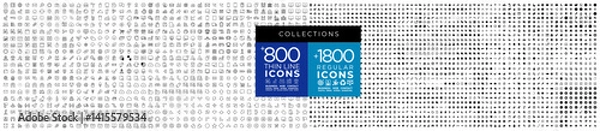 Fototapeta Full collection Basic and basic icons
