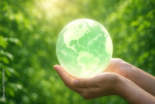 Fototapeta Caring for Our Planet Embracing a Sustainable Future Through Environmental Awareness and Collective Responsibility